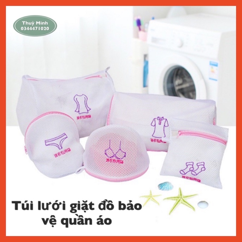 Combo 5 túi lưới giặt đồ đủ kích cỡ ( có quà tặng )