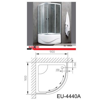 Bồn tắm vách kính Euroking EU-4440A