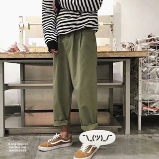 Quần kaki ống rộng cúc (KA)