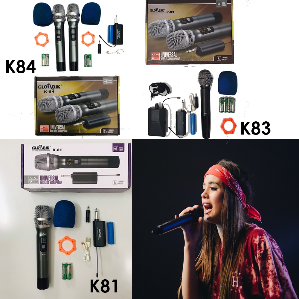 [Chính hãng] Glosrik K81 K83 K84 - Bộ Micro không dây UHF ( UHF Wireless Microphone ) Glosrik K81 K83 K84