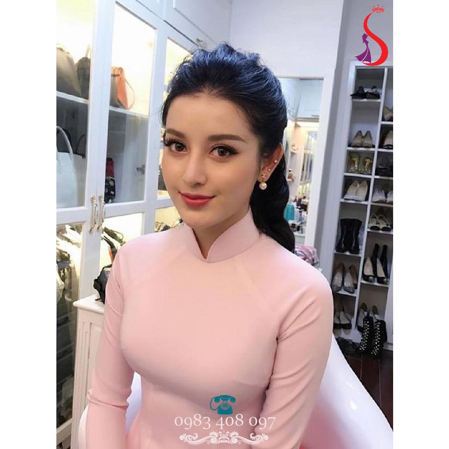 Áo dài Thái tuấn màu hồng đẹp nhất
