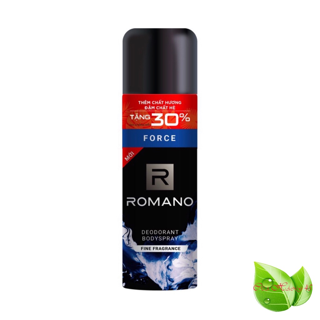 Romano: Xịt khử mùi nam Romano Force tặng 30% dung tích 195ml/chai