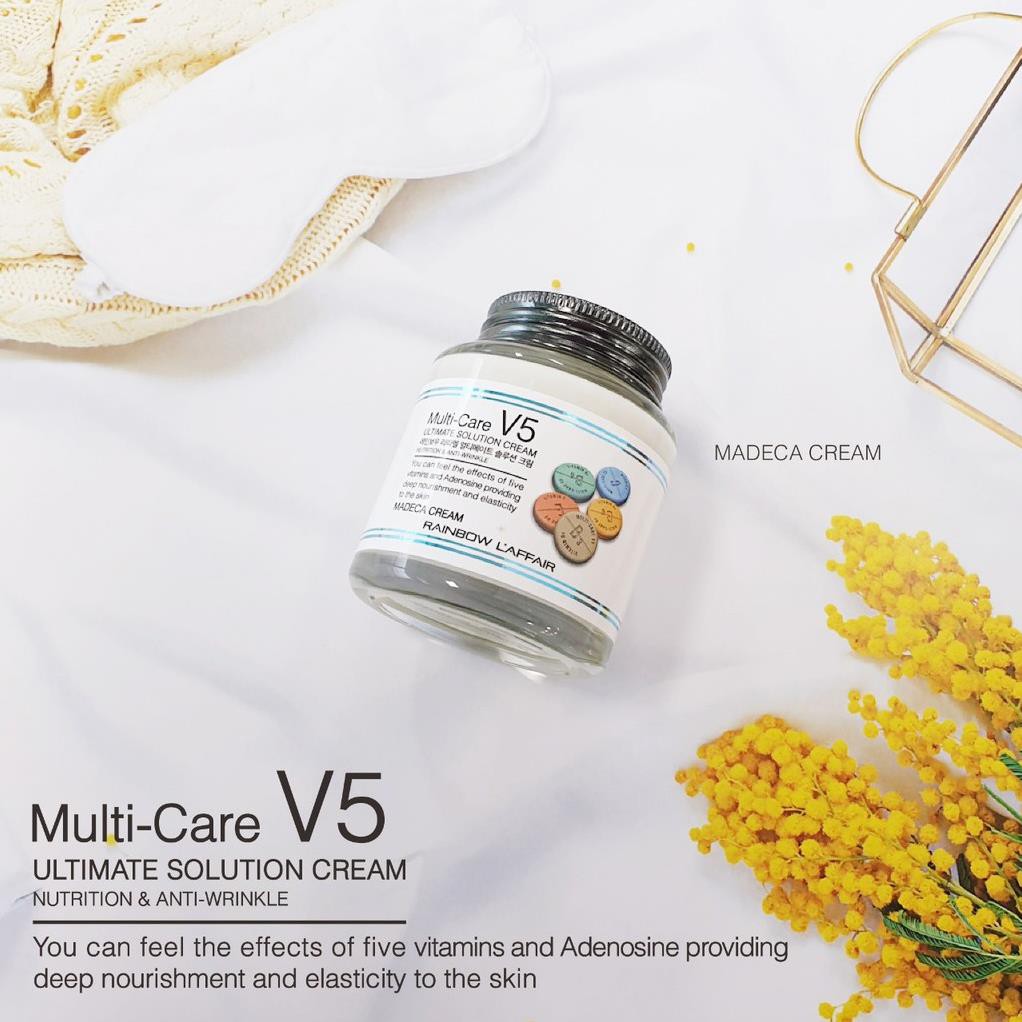 Kem dưỡng trắng, ngừa mụn, mờ thâm nám Rainbow L'affair Multi - care V5 Madeca 90 ml