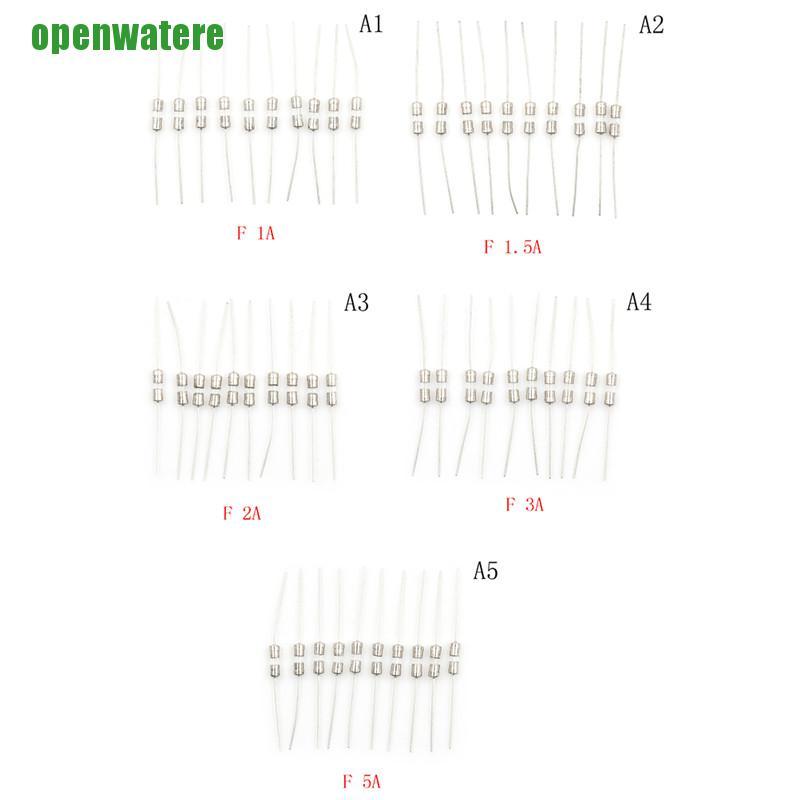 AXIAL Set 10 Cầu Chì Thủy Tinh Ống Thủy Tinh 3.6x10mm 250v F1A / 1.5a / 2a / 3a / 5a