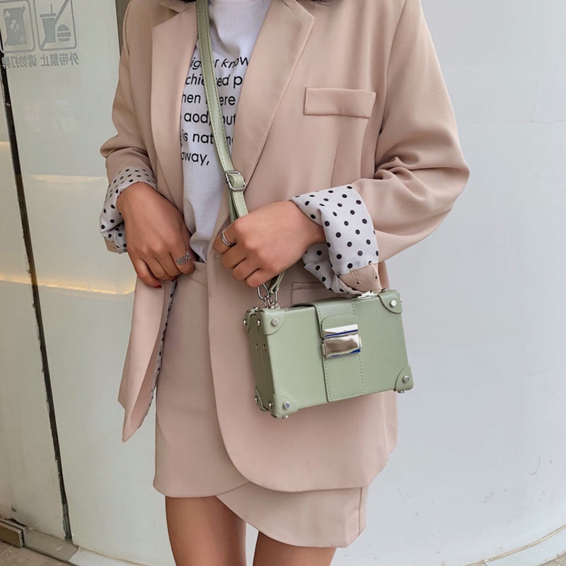 Túi đeo vai IELGY dáng vuông cỡ nhỏ thiết kế đơn giản thời trang cho nữ