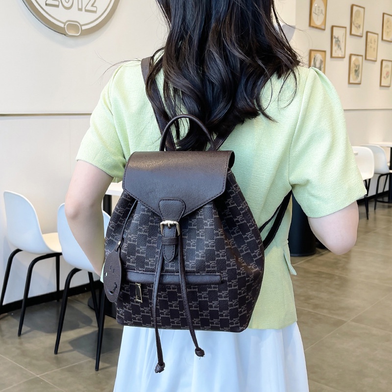Balo Da JASMIN NOIR PU Dây Rút In Chữ Thời Trang Cho Nữ