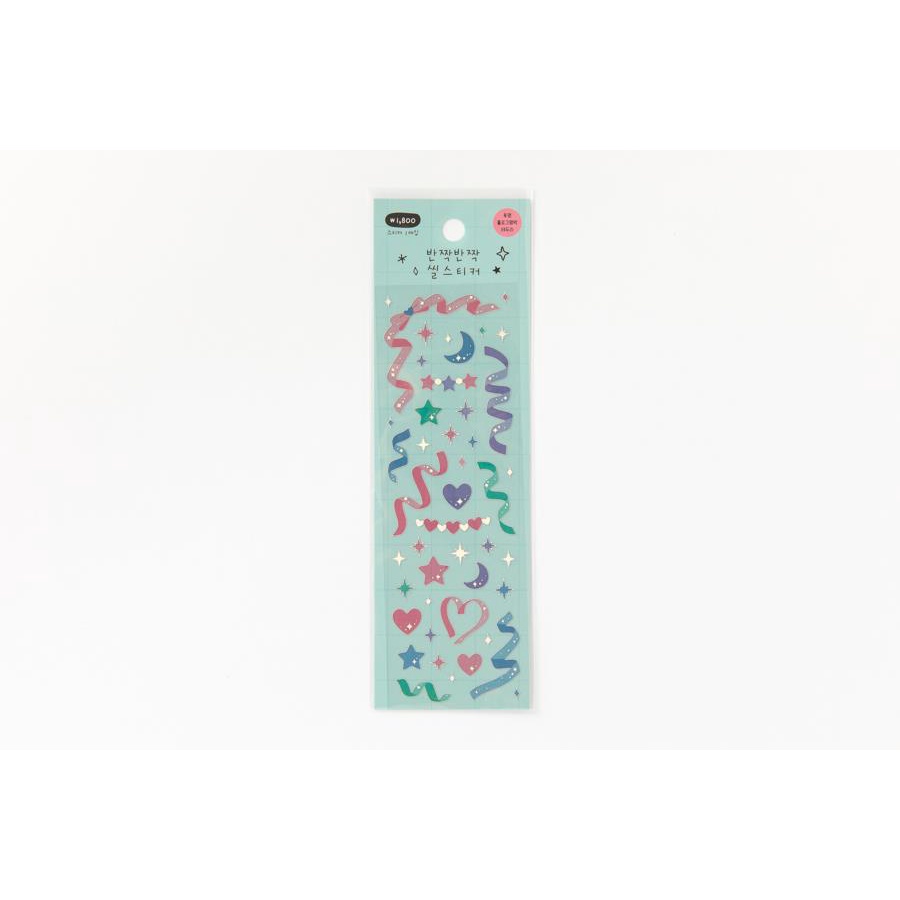 Set 2 Tấm Sticker ARTBOX Hàn Quốc Hình Pháo Giấy Nhiều Màu Sắc Có Glitter