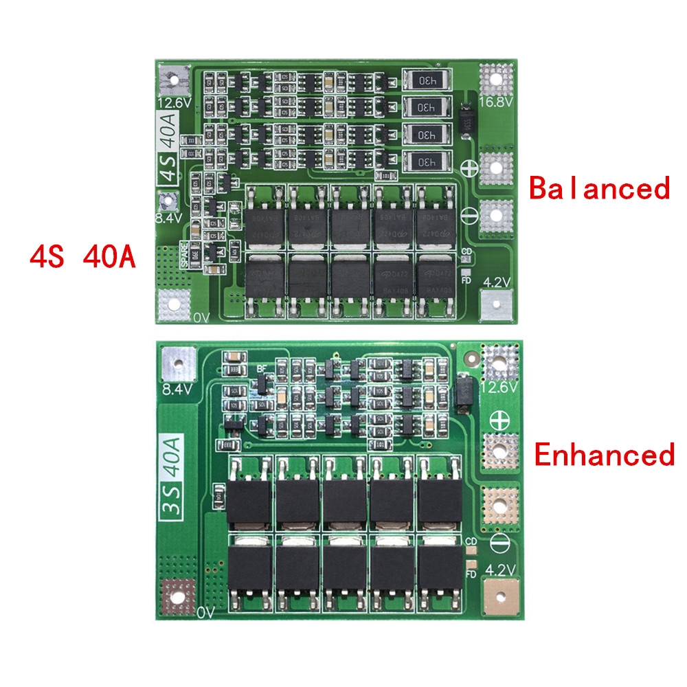 Bảng Mạch Bảo Vệ Sạc Pin Lithium 18650 Bms 40A 16.8V 4S