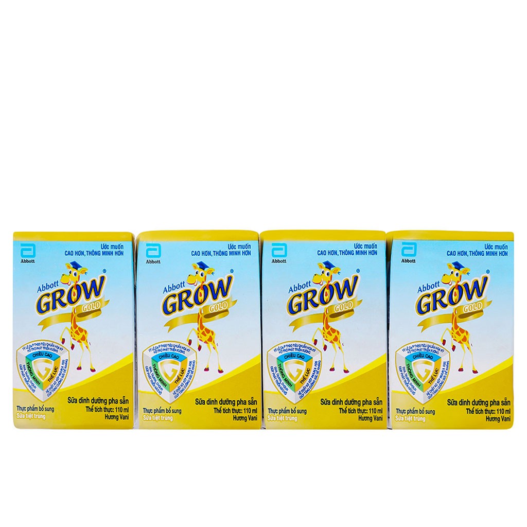 THÙNG 48 HỘP SỮA NƯỚC ABBOTT GROW GOLD HƯƠNG VANI 110ML