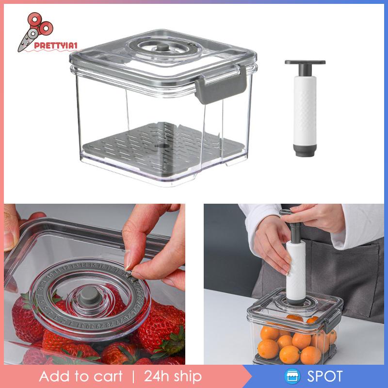 1 [Prettyia1] Hộp Nhựa Hút Chân Không Đựng Thực Phẩm Hình Chữ Nhật