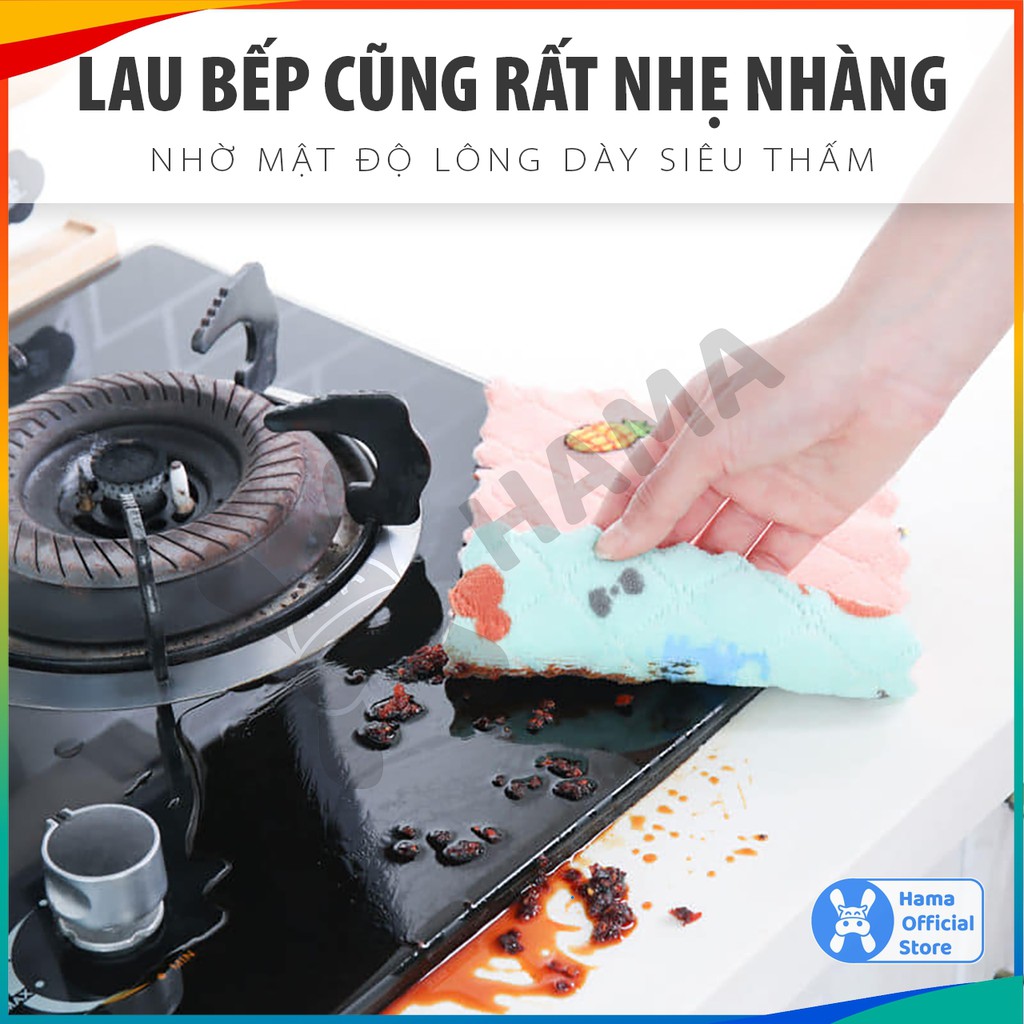 Khăn bếp đa năng lớn HAMA, 25❌25 cm, khăn lau bếp 25 cm siêu thấm mềm mịn | GD_NB_002