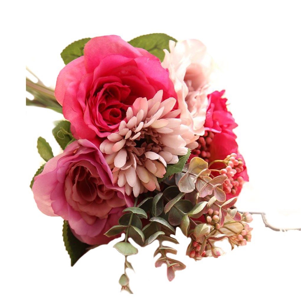 Bó hoa giả tuyệt đẹp dùng trong trang trí tiệc/đám cưới/ nhà ở