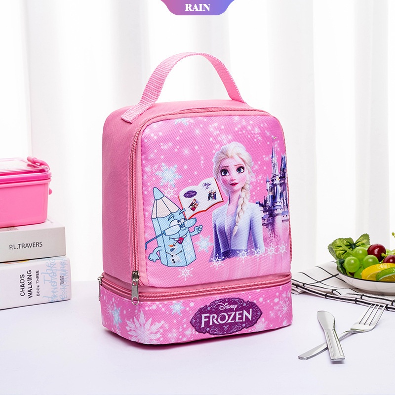 Túi Đựng Hộp Cơm Trưa Hai Lớp Di Động 25Cm In Họa Tiết Hoạt Hình My Melody Hello Kitty Pikachu Hai Sao Có Khóa Kéo