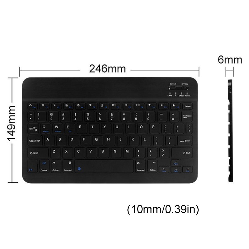 (Hàng Mới Về) Bàn Phím Bluetooth 3.0 Không Dây Mini Siêu Mỏng 9.7-inch Sạc Pin