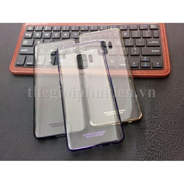 Ốp lưng Clear cover cho Galaxy S9 viền mạ CRow