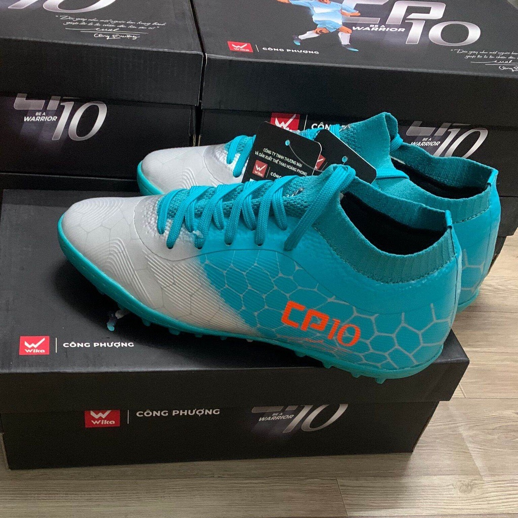 Giày Đá Bóng Wika Cp10 Công Phượng Sân Cỏ Nhân Tạo Chính Hãng Da Microfiber Cổ Chun Dệt Ôm Chân Đế Giày Tf Cao Su Non