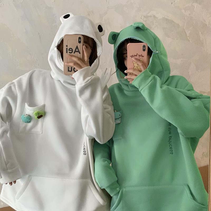 Áo Khoác Sweater Chui Đầu Kiểu Hip-Hop Cá Tính Cho Các Cặp Đôi