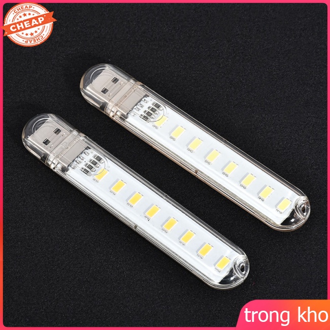 Đèn LED đọc sách USB mini 8 bóng 5V có thể mang đi tiện dụng