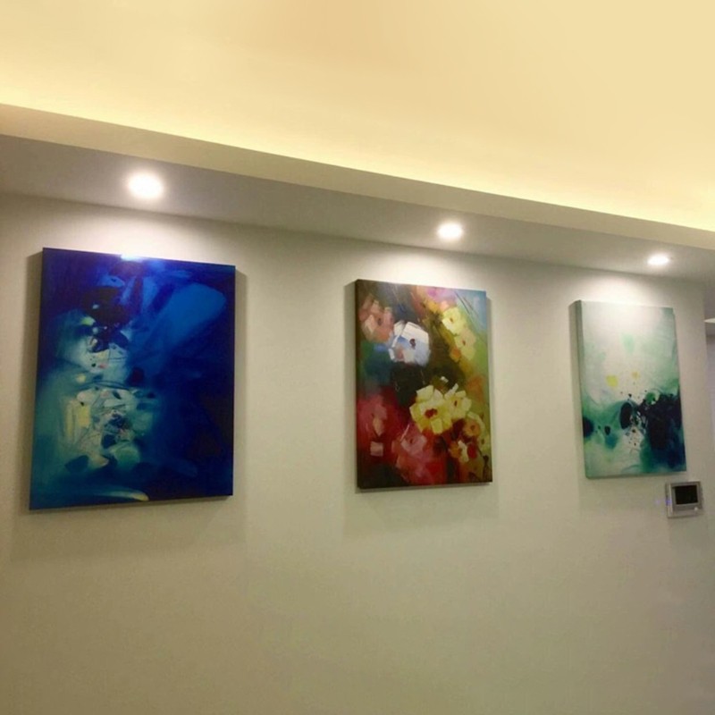 Tấm bảng khung gỗ mặt vải trống hình vuông dùng vẽ tranh sơn dầu/màu nước/acrylic