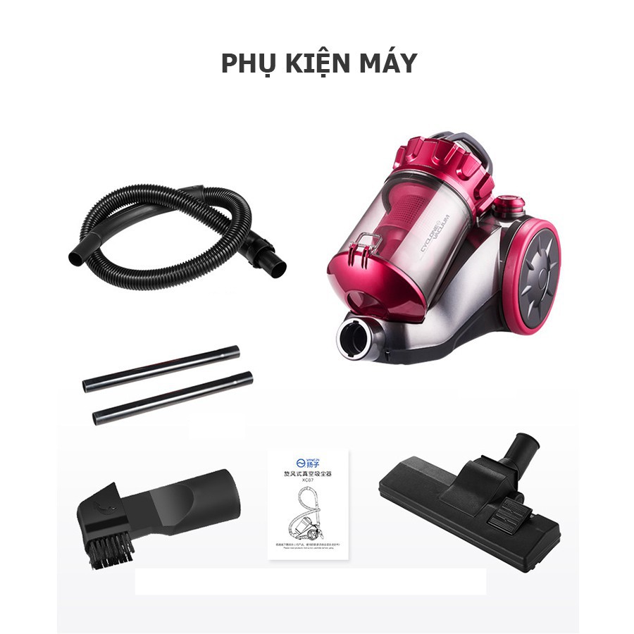 Máy hút bụi công suất lớn Yangzi XC87 công suất 1400W lực hút 17kPa hút sạch bụi bẩn trên mọi địa hình tặng 9 đầu hút