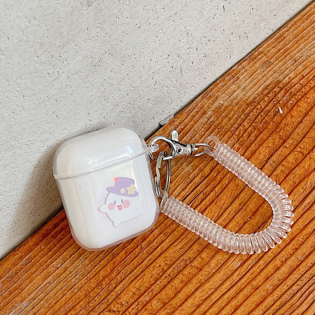 Vỏ Bảo Vệ Hộp Sạc Tai Nghe airpods 1 2 Pro 3rd Generation Pro 1/2 Trong Suốt Chống Sốc Họa Tiết Hoạt Hình Kèm Dây Đeo Kiểu Nhật Hàn