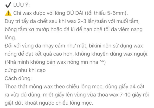 SET WAX LÔNG LẠNH HORSHION + 50 Giấy+ 4 Que gỗ | BigBuy360 - bigbuy360.vn