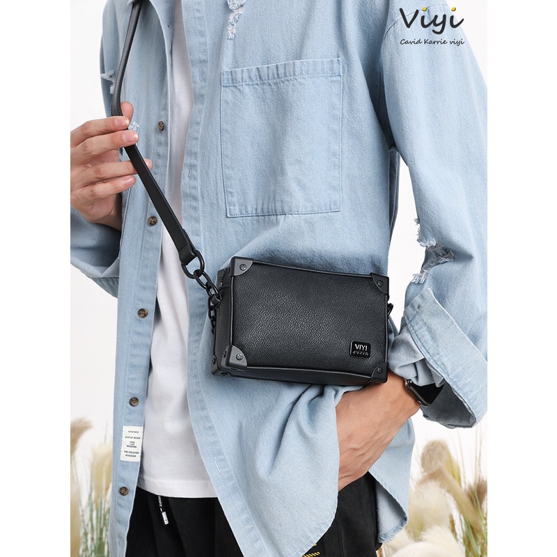 Túi Đeo Chéo Nam kari Thời Trang Punstore Phong Cách Cá Tính Nhỏ Gọn Màu Đen Đẹp chất Liệu Bền Bỉ