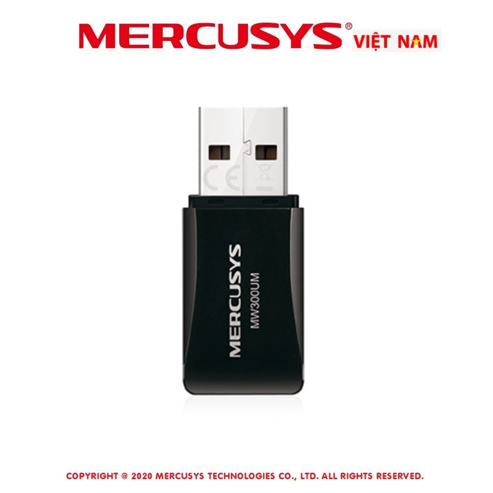 Bộ Chuyển Đổi USB Wifi Mini MERCUSYS MW300UM Chuẩn N 300Mbps Kết Nối Nhanh