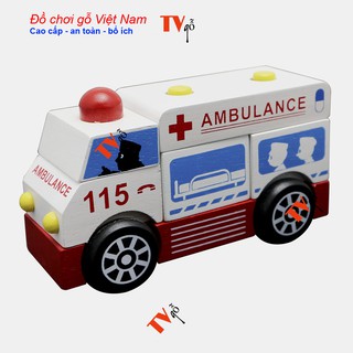 Trò Chơi Nhập Vai An Toàn: Xe Cứu Thương Đồ Chơi Lắp Ghép Gỗ Việt Nam - Trải Nghiệm Đa Dạng Cho Bé Yêu