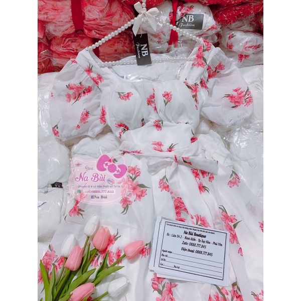 Đầm Hoa voan tơ siêu đẹp, có bo thun phía sau, cực tôn dáng | BigBuy360 - bigbuy360.vn