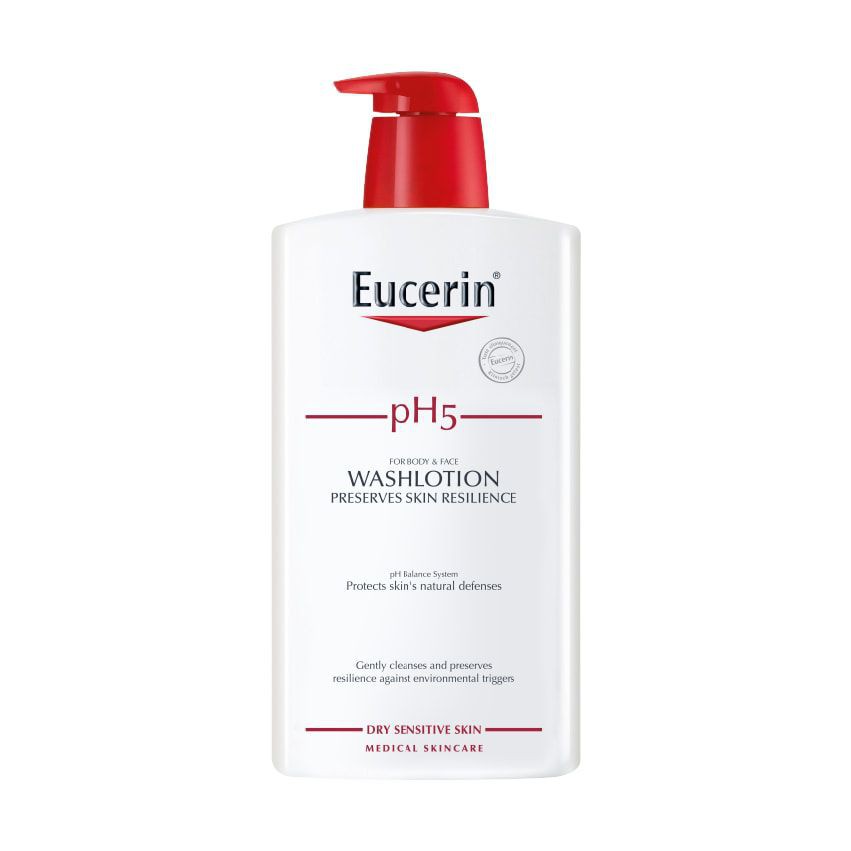 Sữa tắm và rửa mặt dành cho da nhạy cảm Eucerin pH5 Washlotion 1000ml - 63075