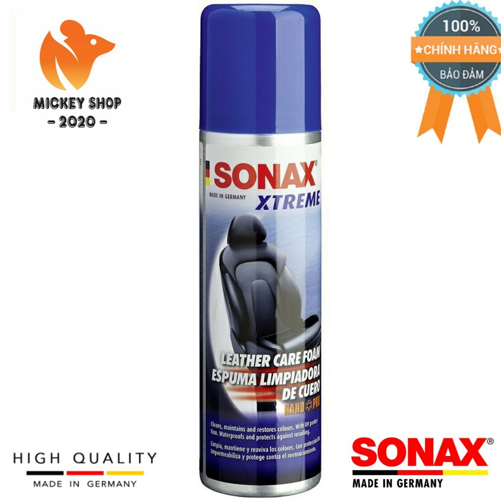 [ CAO CẤP ] Chai Xịt Bảo Dưỡng Da Dạng Bọt Công Nghệ Nano Sonax Xtreme Leather Care Foam Nano Pro 289100