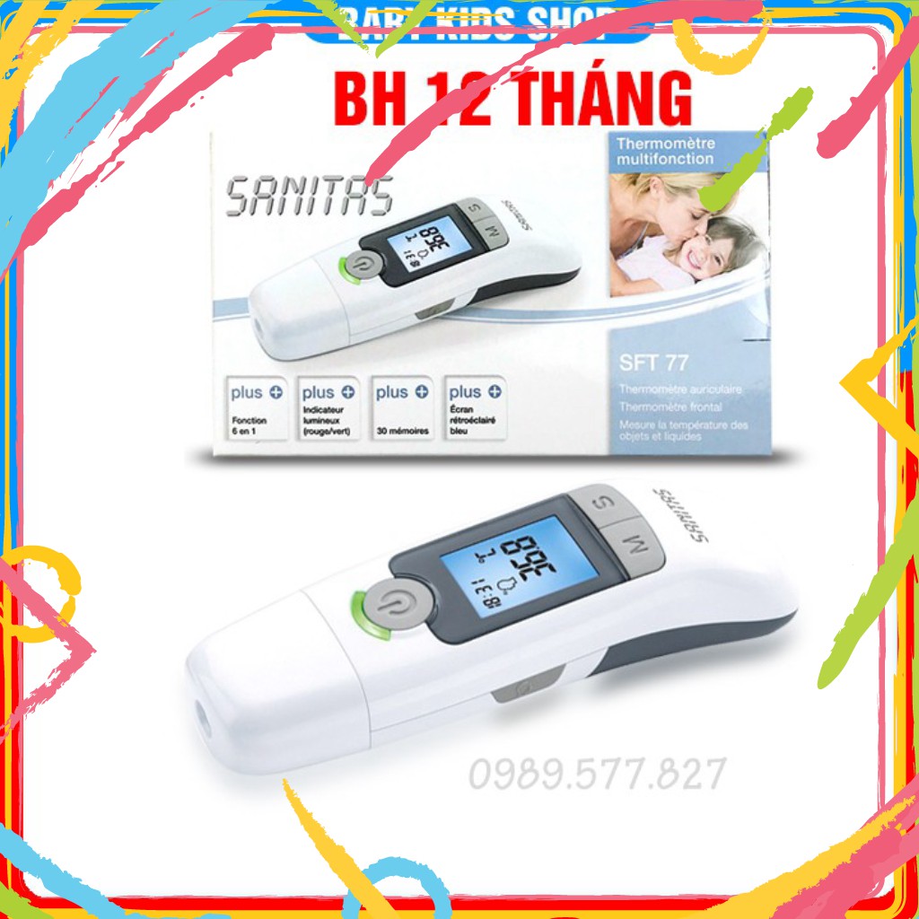 tuan000020 Nhiệt kế điện tử hồng ngoại cảm ứng đo trán đo tai Sanitas Đức đo không tiếp xúc độ chính xác cao - Bảo Hành 