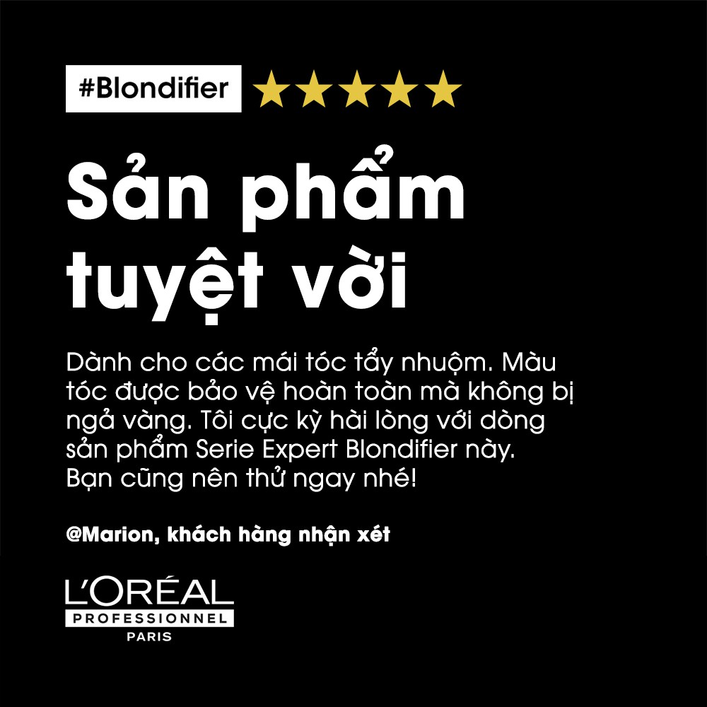 Combo Dầu gội 300ml &amp; Mặt nạ 250ml chăm sóc chuyên biệt cho tóc tẩy L'Oréal Professionnel Serie Expert Blondifier Gloss