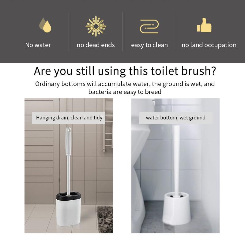 Bàn Chải Vệ Sinh Toilet Đầu Phẳng Bằng Silicone Mềm Bền Nhanh Khô