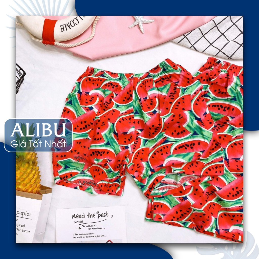 Quần cotton hoa quả đi biển hawai phong cách trẻ trung chụp ảnh checkin  ALIBU