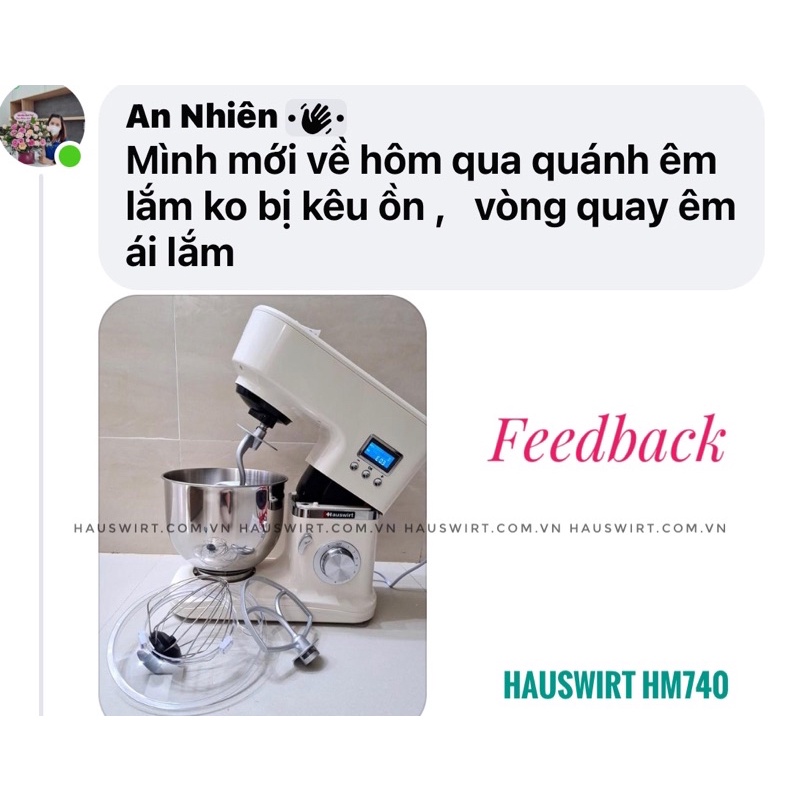 [Mã ELHADEV giảm 4% đơn 300K] Máy nhồi bột đánh kem trứng HAUSWIRT HM740 bản tiếng Anh 2021