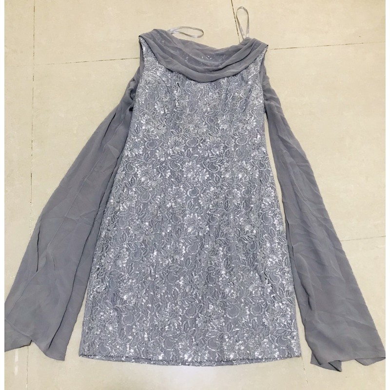 Đầm tiệc xuất dư kim sa ren rất sang size 8us