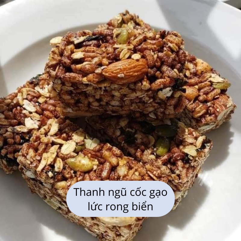 Thanh gạo lức ngũ cốc chà bông/ thanh gạo lức ngũ cốc rong biển AB Food 300gr hạt dinh dưỡng giảm cân ăn kiêng