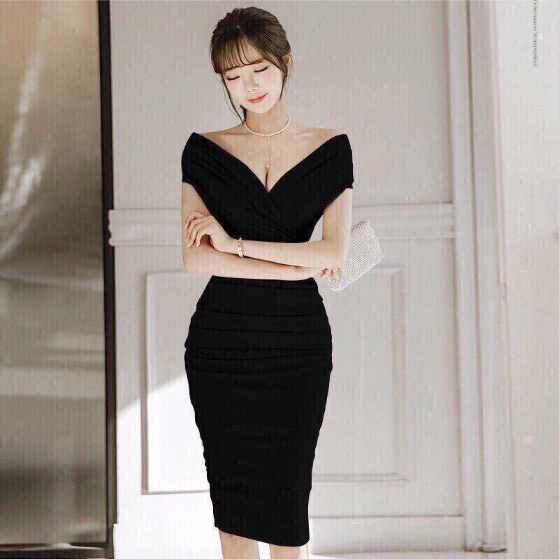 ĐẦM TRỄ VAI ĐÍNH HẠT DỰ TIỆC HÀN QUỐC SANG TRỌNG