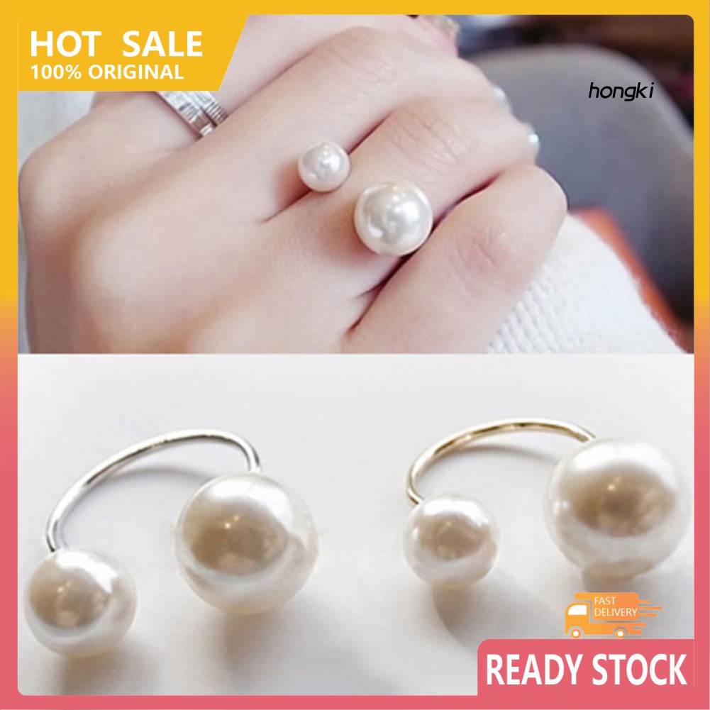 Nhẫn Hở Đính Ngọc Trai Nhân Tạo Thời Trang Dành Cho Nữ