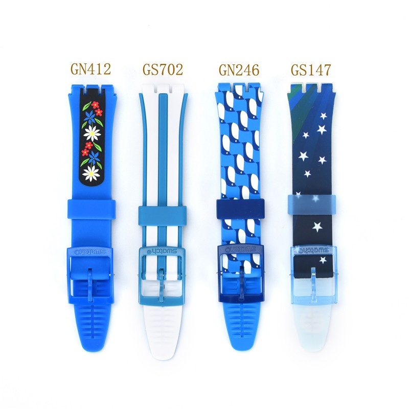 Dây Đồng Hồ Đeo Tay Swatch Red Gr709 Bằng Silicon 17mm Gl401 Blue Gs702 Màu Sắc Đa Dạng