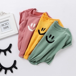 Bodysuit cho bé gái chất cotton hình mặt cười đáng yêu size từ 6kg đến 16kg.