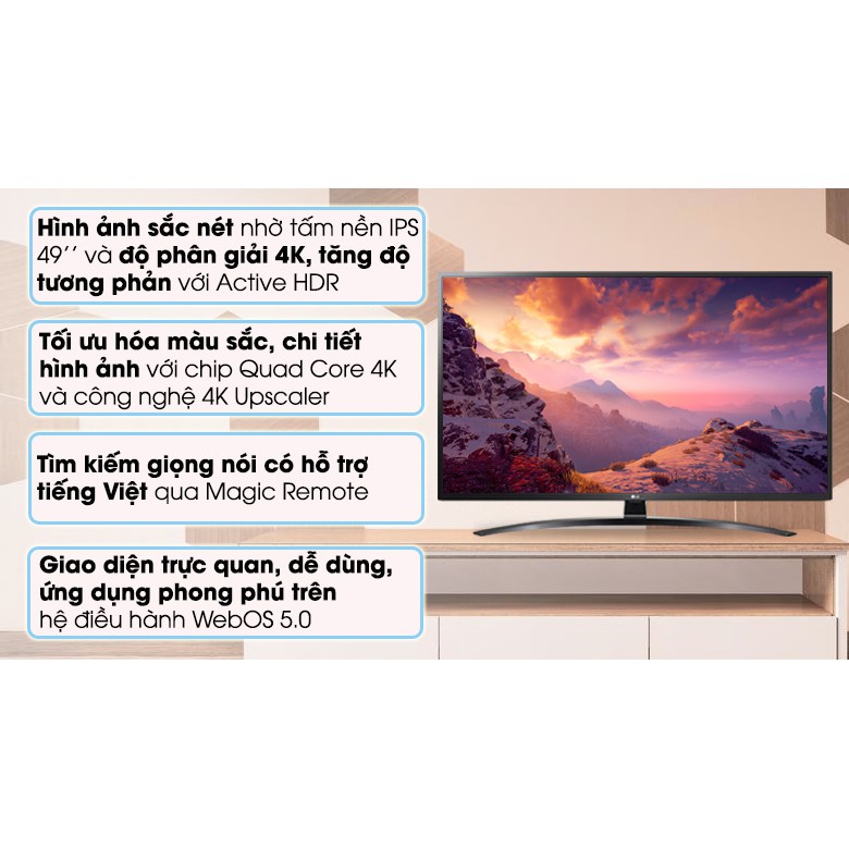 Smart Tivi LG 4K 49 inch 49UN7400PTA moi 99.99% likenew bao hanh 2 nam