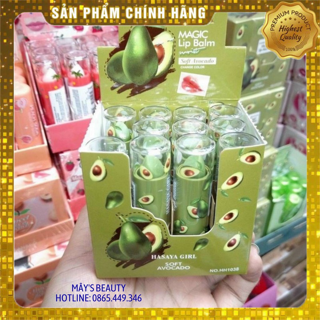 Son Dưỡng Môi Trái Bơ 💚Hàng Chuẩn Auth💚 Son Dưỡng Môi Hasaya Girl Soft Avocado Magic Lip Balm Chiết Xuất Từ Bơ, Son Bơ