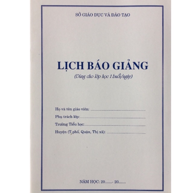 Lịch bao giảng tiểu học ( Dùng cho học sinh học 1 buổi/ngày)