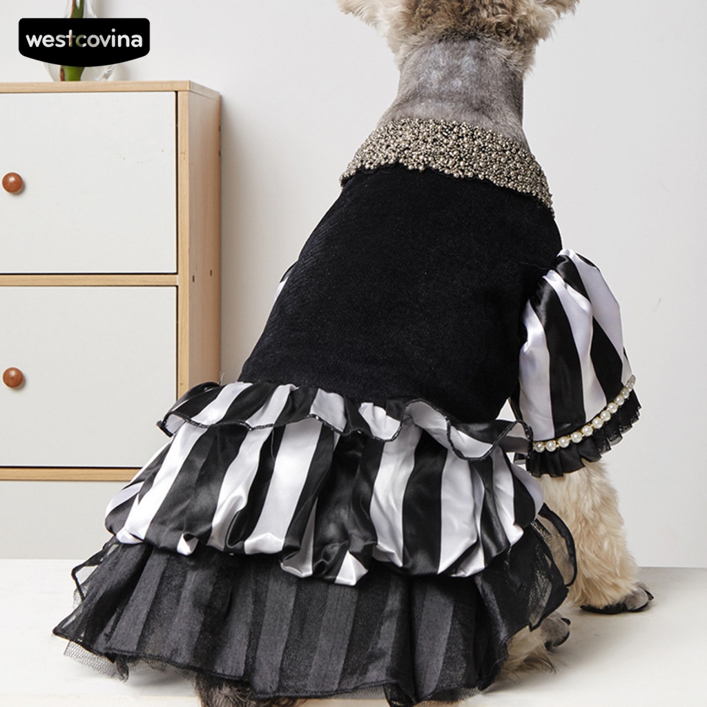 Đầm Đính Ngọc Trai Nhân Tạo Màu Sắc Tương Phản Đáng Yêu Cho Cún Cưng