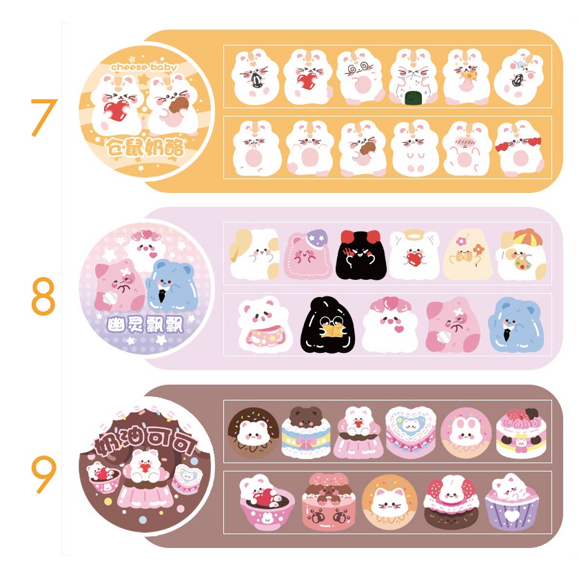 Set Sticker 100 Miếng Dạng Cuộn Băng Keo Phần 2