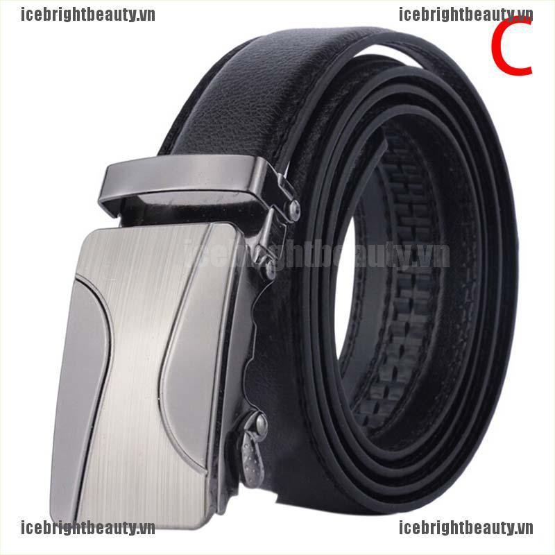 Thắt Lưng Da Màu Đen Có Khóa Tự Động Thời Trang Công Sở Cho Nam