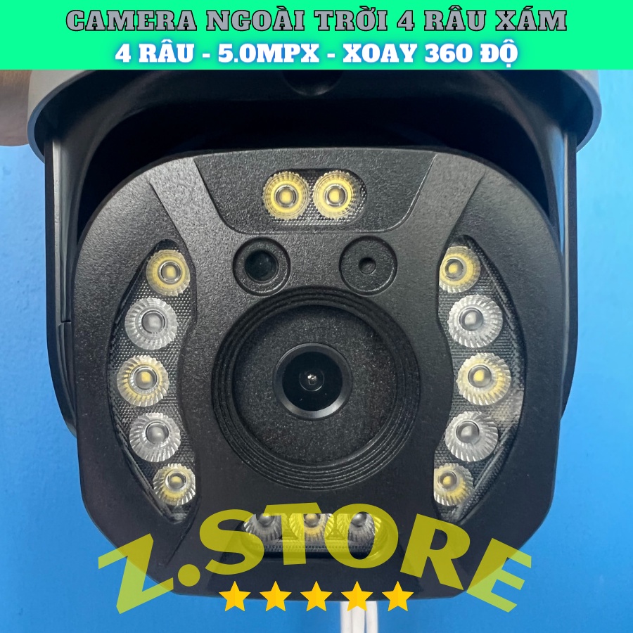 Camera Yoosee PTZ 5.0 MPX 15 led - Gray, đàm thoại 2 chiều, chống nước, hàng chính hãng camera wifi ptz 4 râu xám